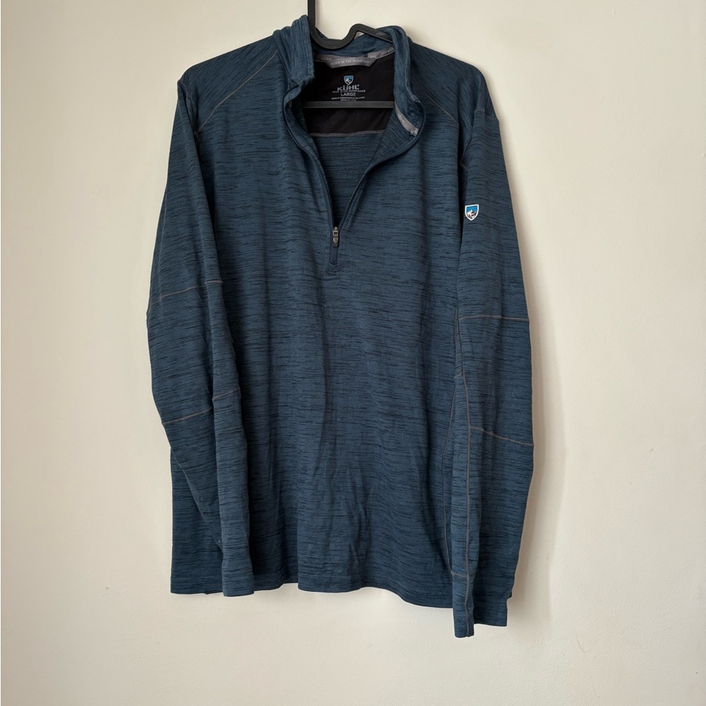 Kuhl Men's Alloy  Blue Quarter-Zip Sweater Large